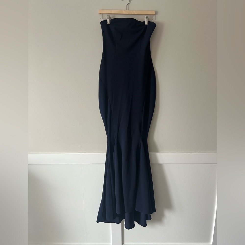 Club L London Navy Strapless Mermaid Maxi Dress Size L Formal Gown Prom Wedding